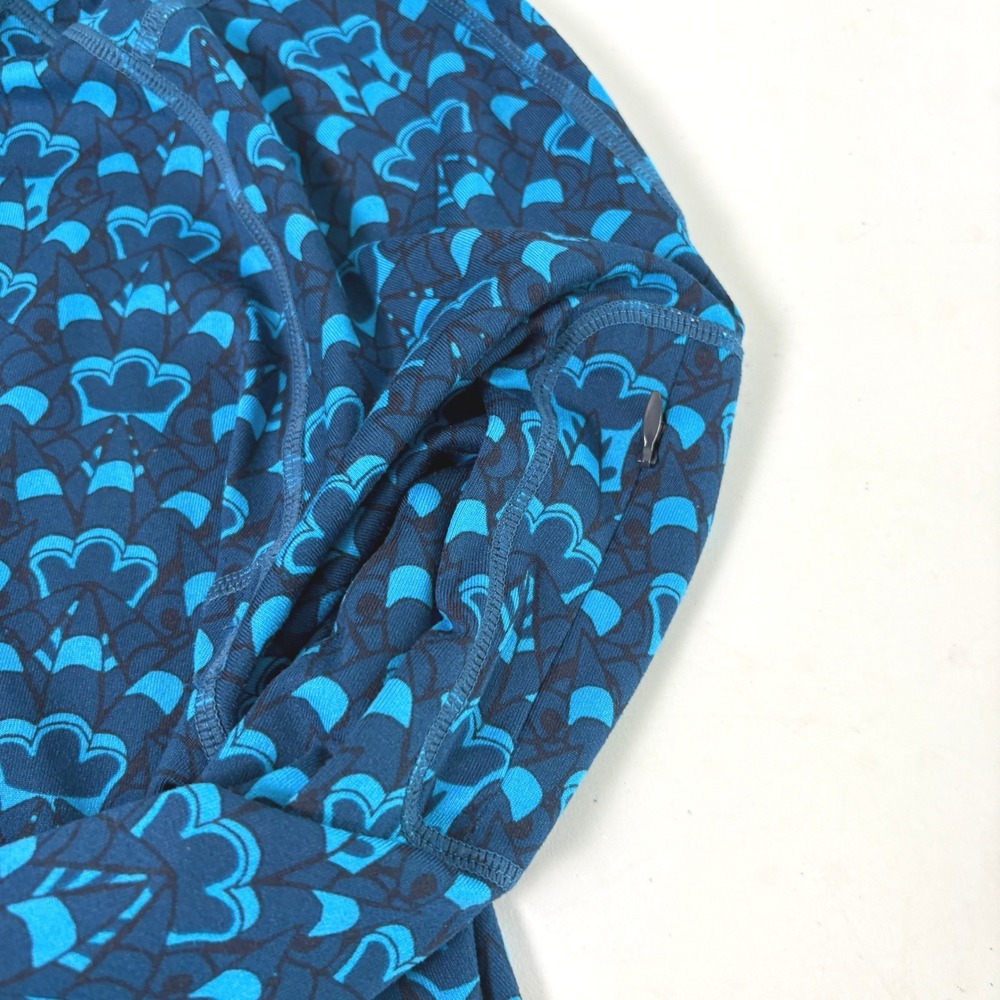 Title Nine Getaway Dress Size XL Blue Geometric Print Quarter Zip Long Sleeve - Picture 5 of 11